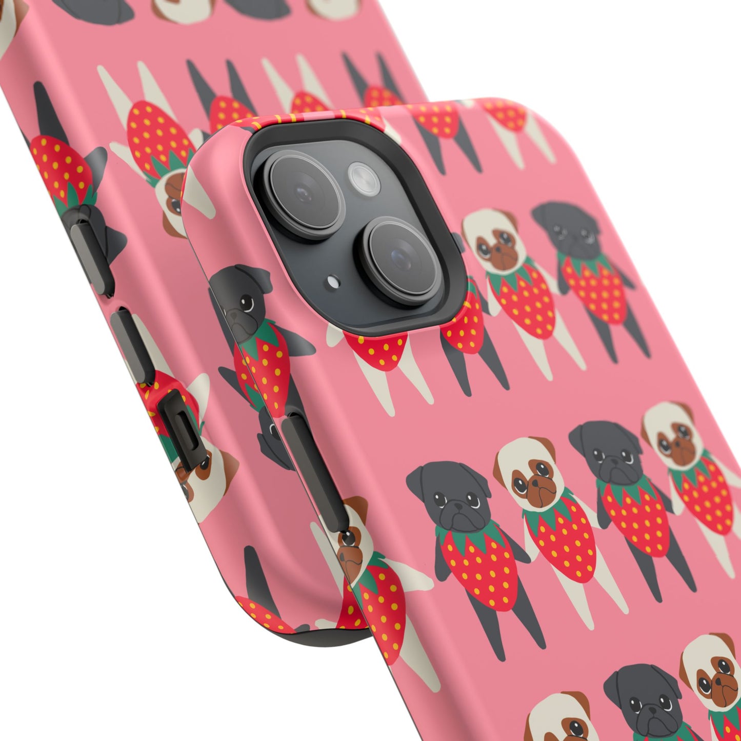Cute Pug Strawberry Magnetic Tough Case
