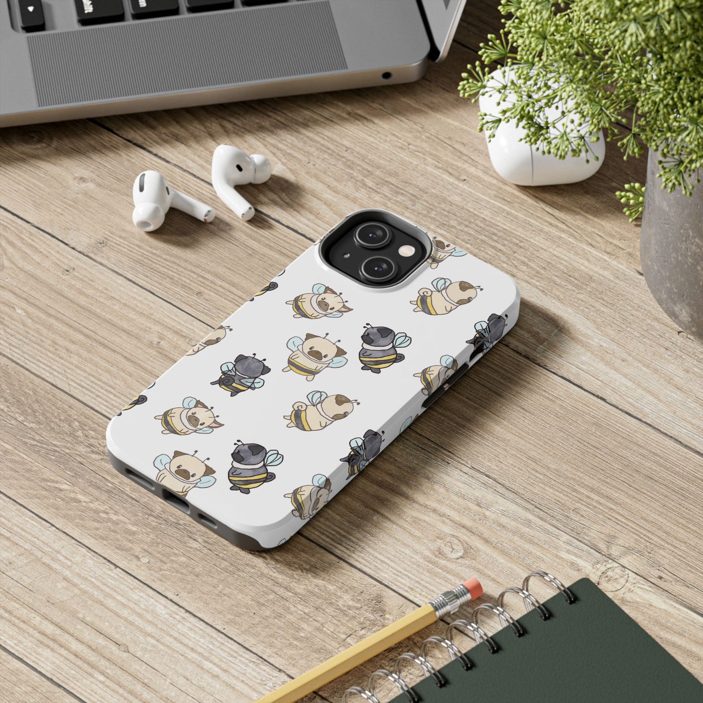 Cute Puglebees Tough Phone Case for Pug (and bee!) Lovers