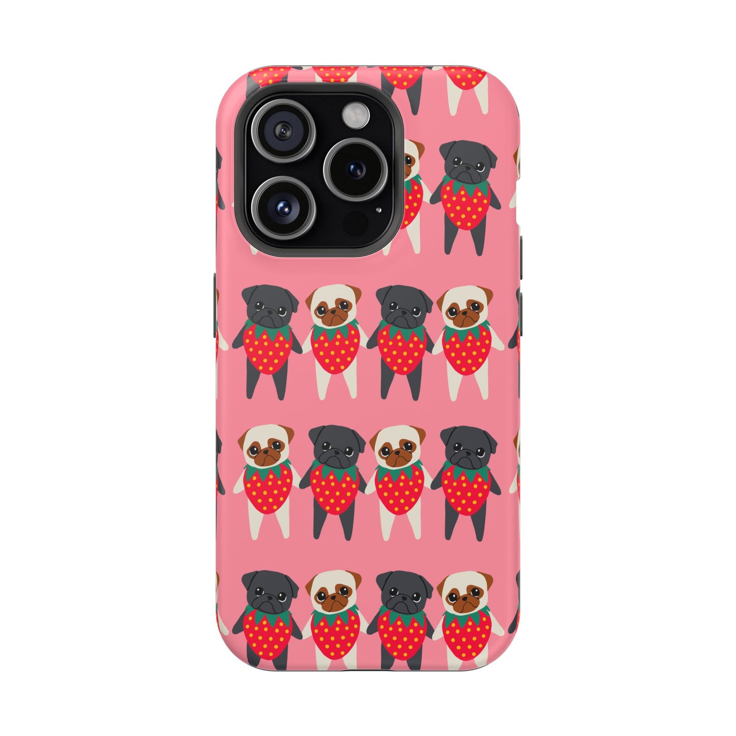 Cute Pug Strawberry Magnetic Tough Case