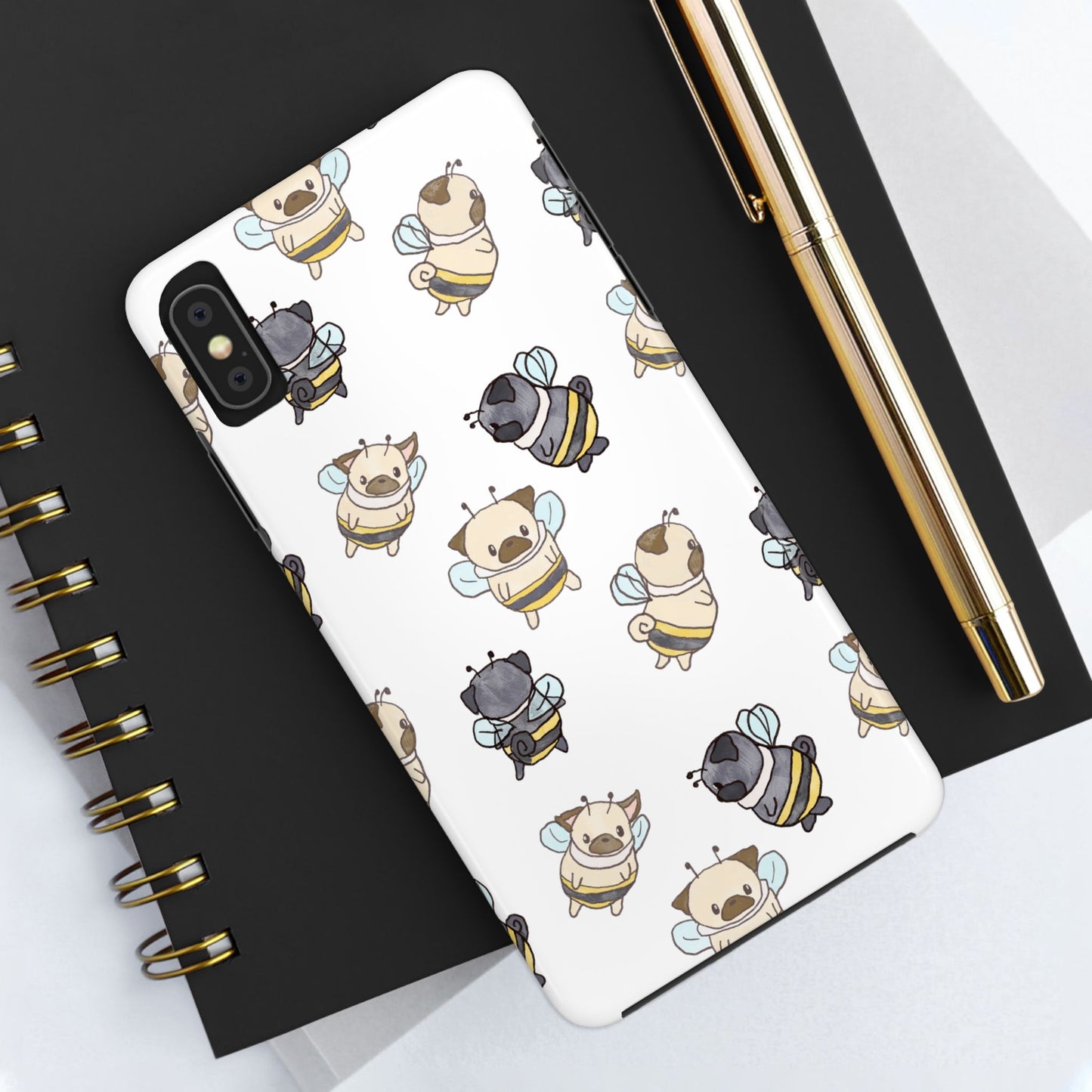 Cute Puglebees Tough Phone Case for Pug (and bee!) Lovers