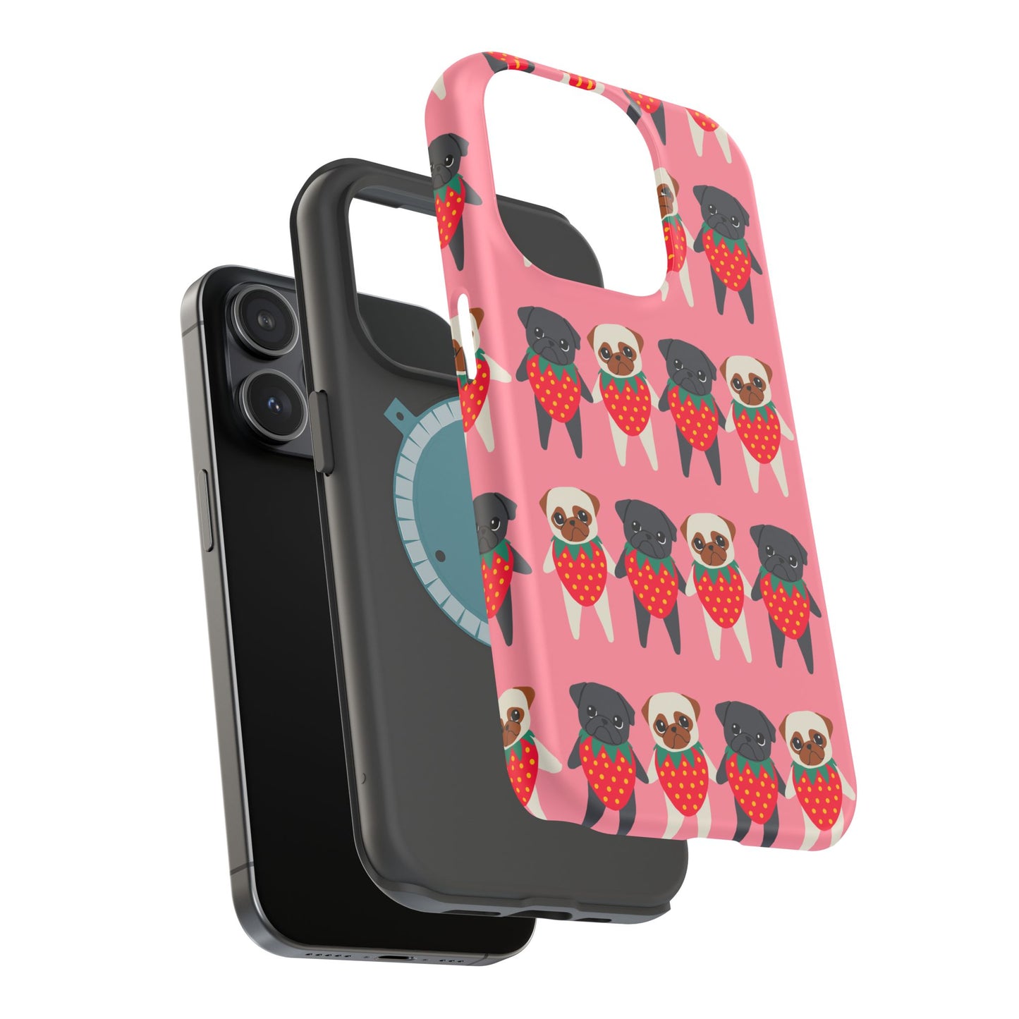 Cute Pug Strawberry Magnetic Tough Case