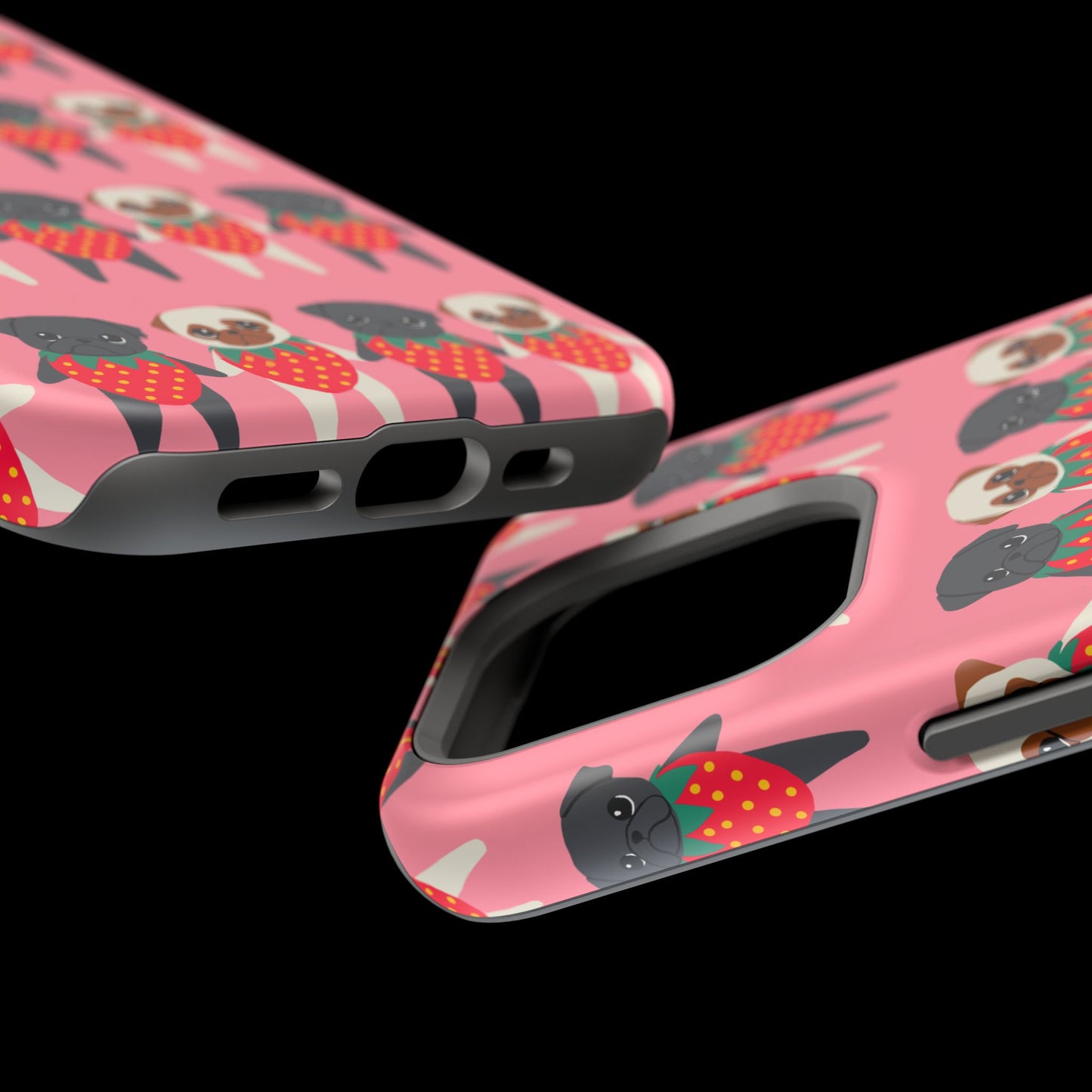 Cute Pug Strawberry Magnetic Tough Case