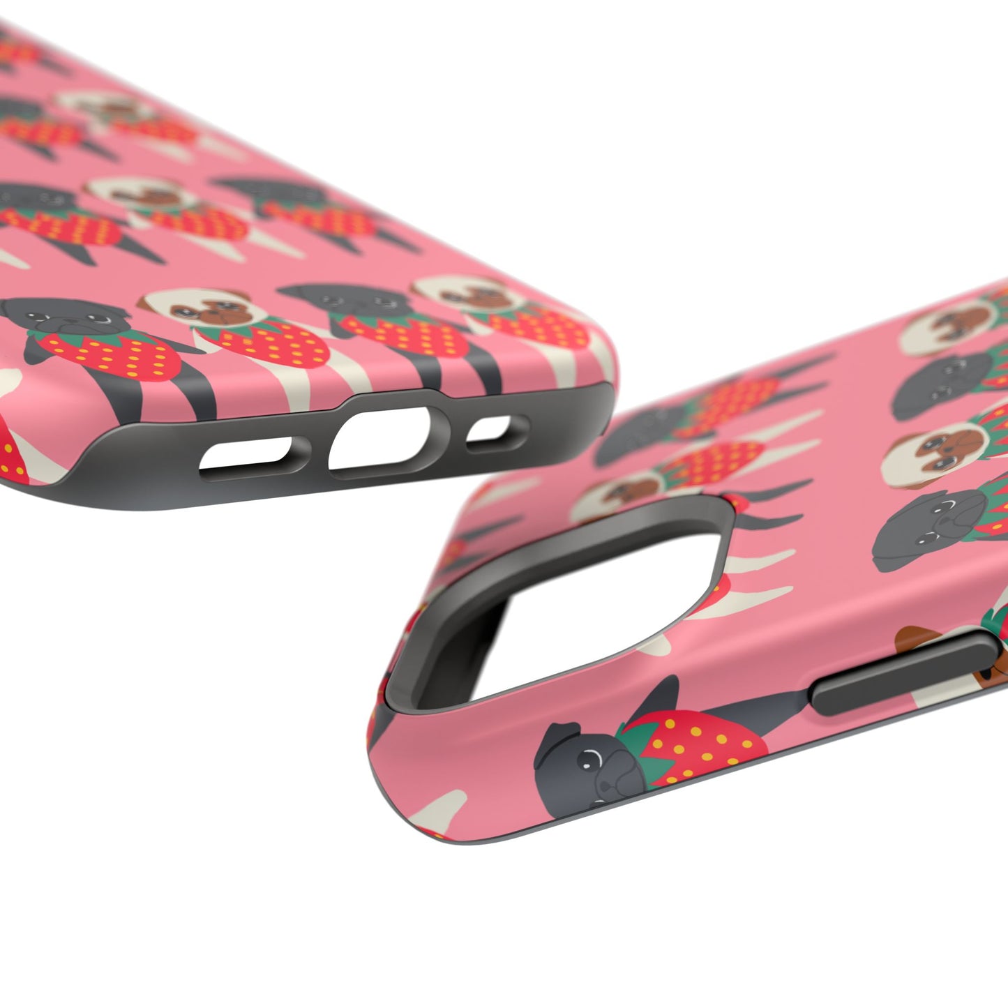 Cute Pug Strawberry Magnetic Tough Case