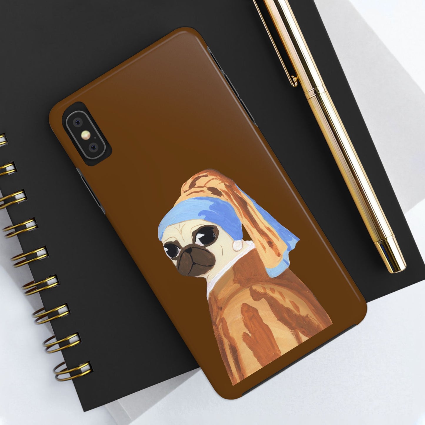 Pug With A Flair For Accessorizing Art Tough Phone Case - Unique Pug Lover Gift