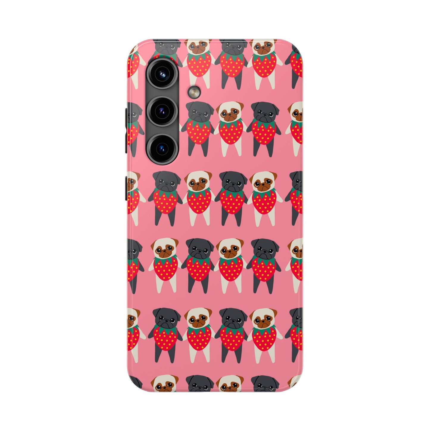 Cute Pug Strawberry Tough Phone Case - Fun & Protective Accessory