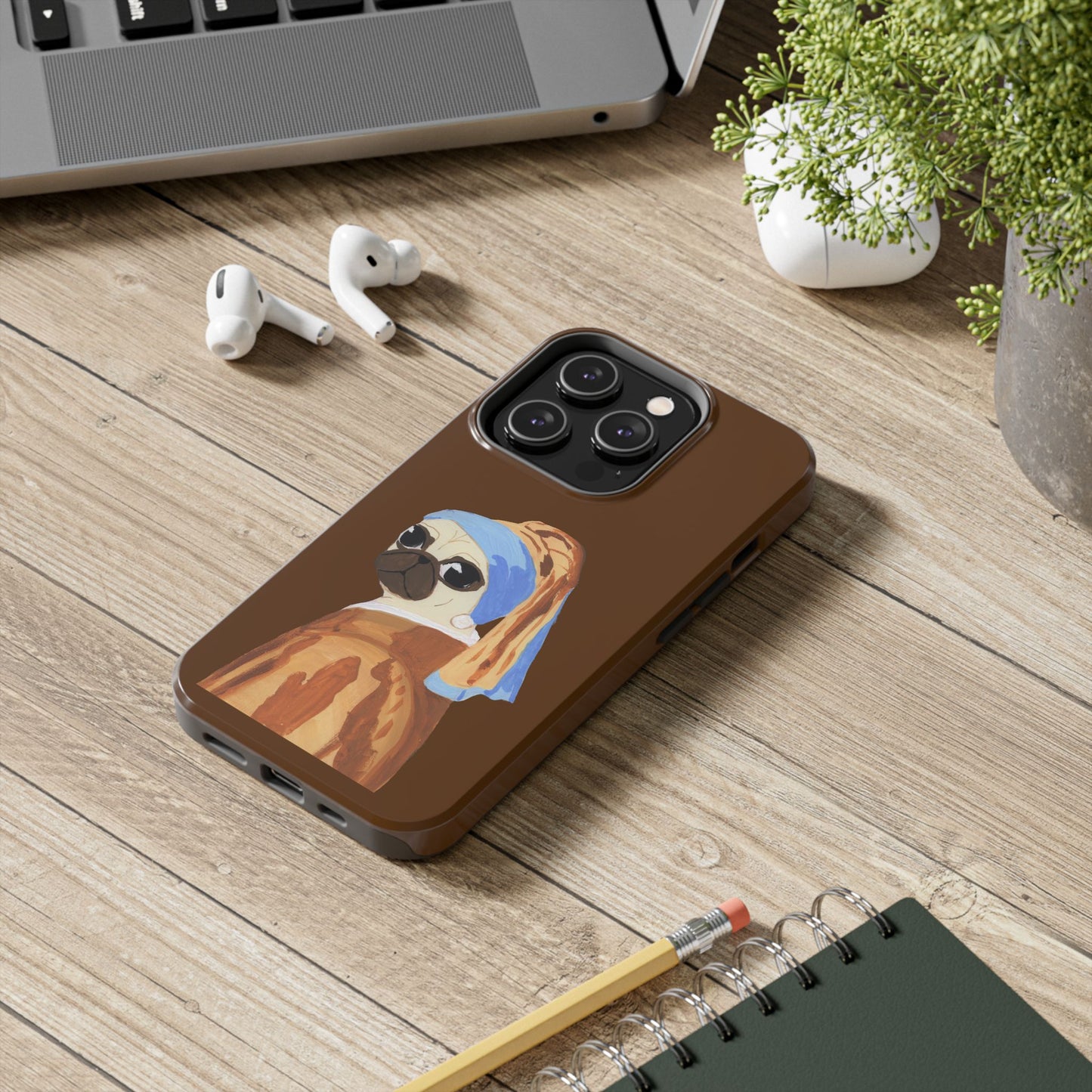 Pug With A Flair For Accessorizing Art Tough Phone Case - Unique Pug Lover Gift