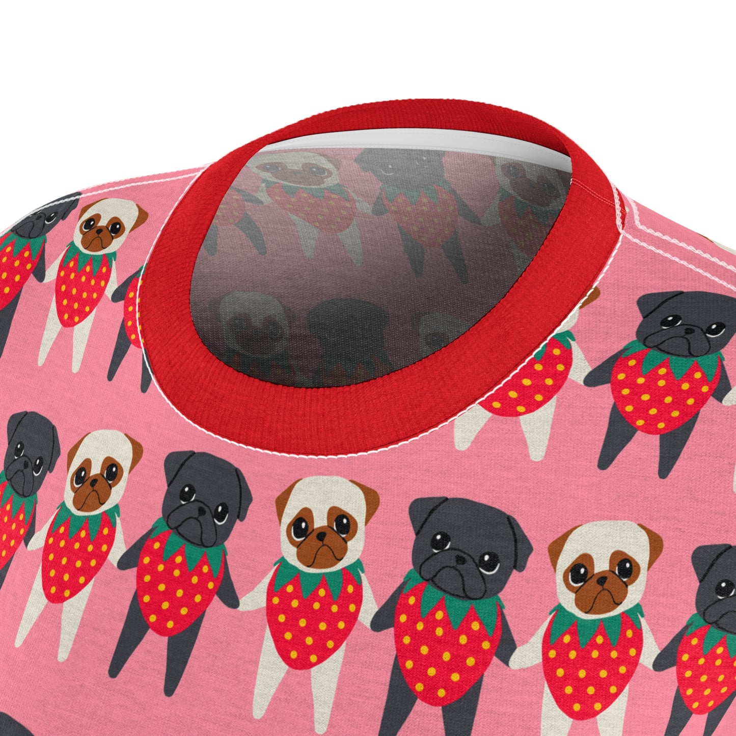 Cute Strawberry Pugs Women's Tee - Fun Summer Shirt