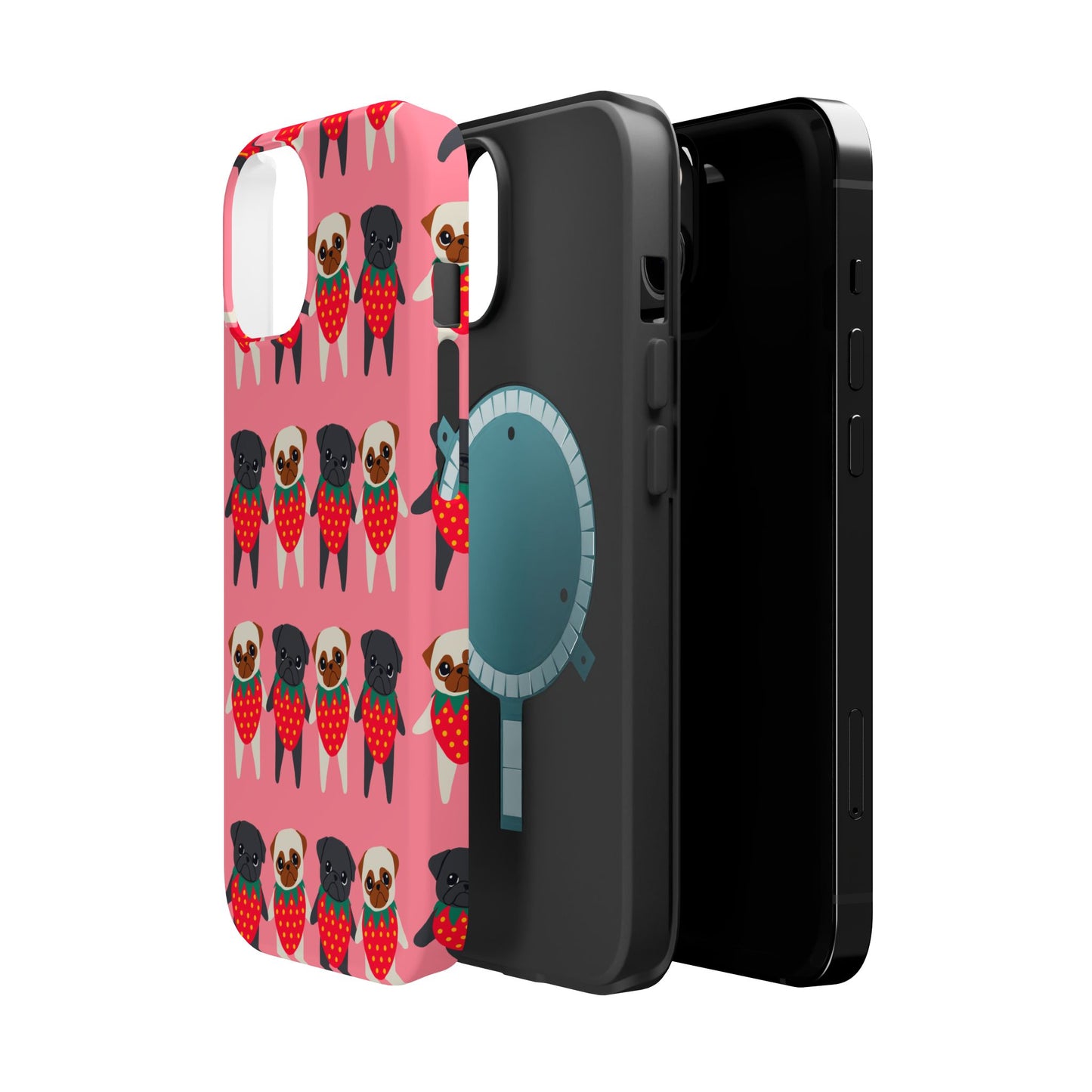 Cute Pug Strawberry Magnetic Tough Case