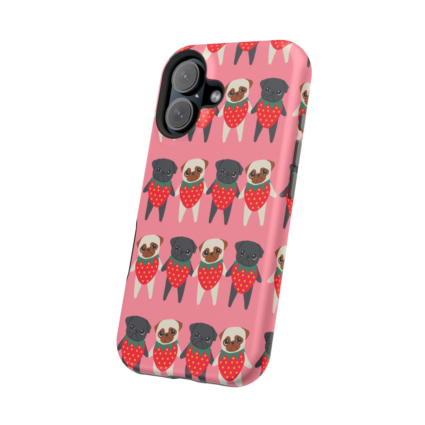 Cute Pug Strawberry Magnetic Tough Case