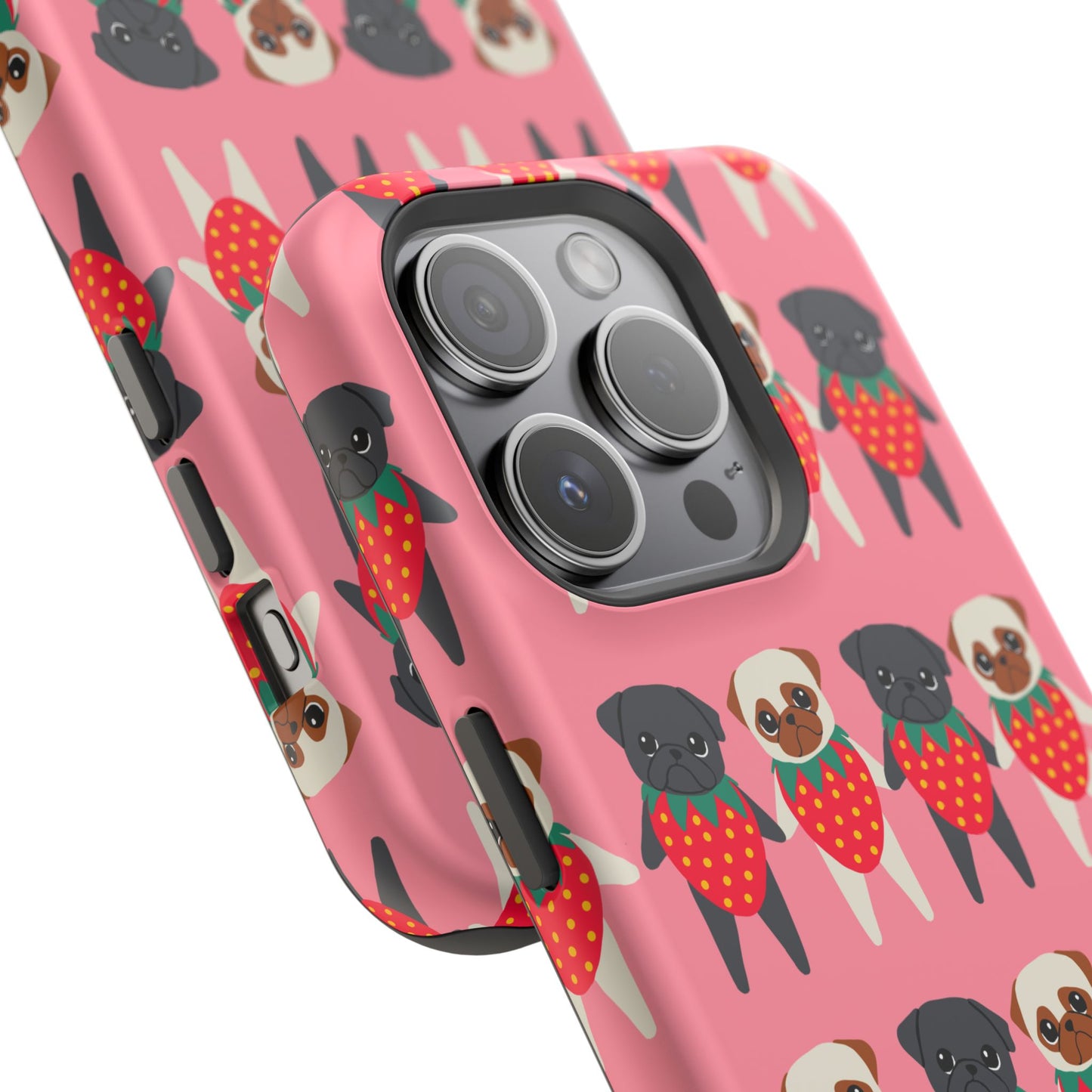 Cute Pug Strawberry Magnetic Tough Case