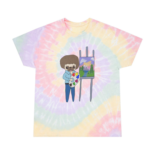 Artistic Tie-Dye Tee with Artist Pug
