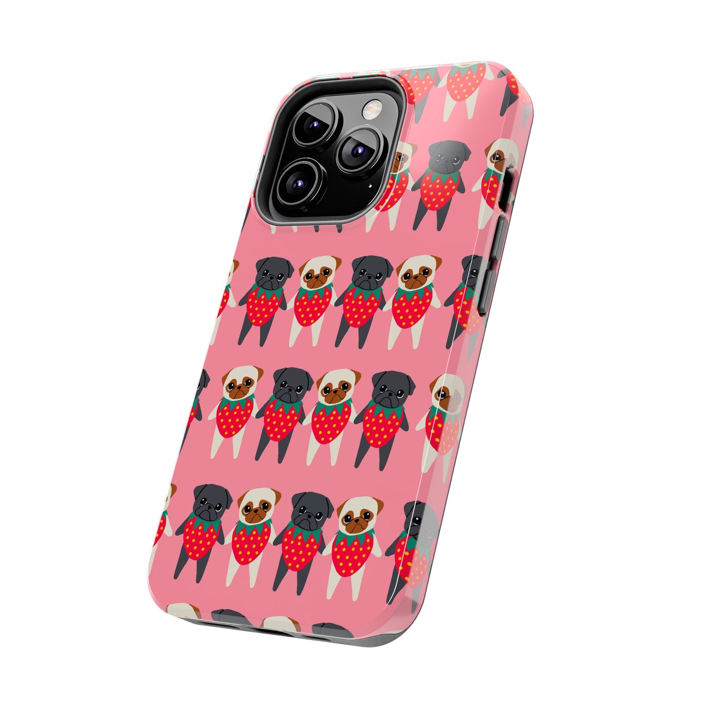 Cute Pug Strawberry Tough Phone Case - Fun & Protective Accessory