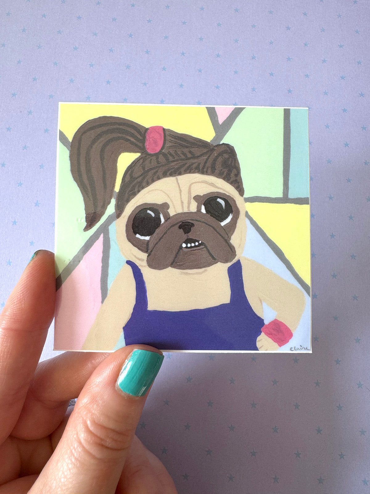 80's Pug - Pug Vinyl Sticker
