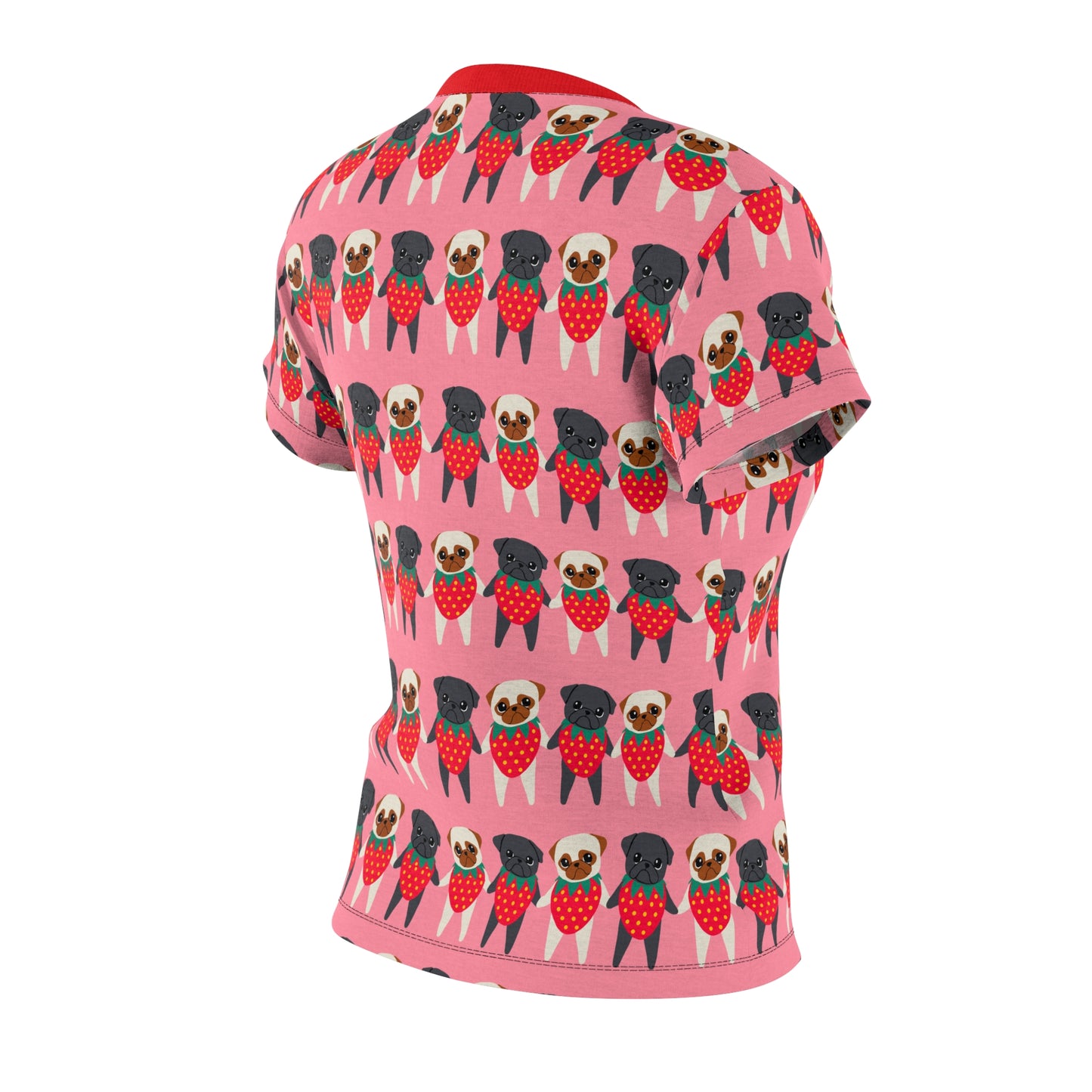 Cute Strawberry Pugs Women's Tee - Fun Summer Shirt