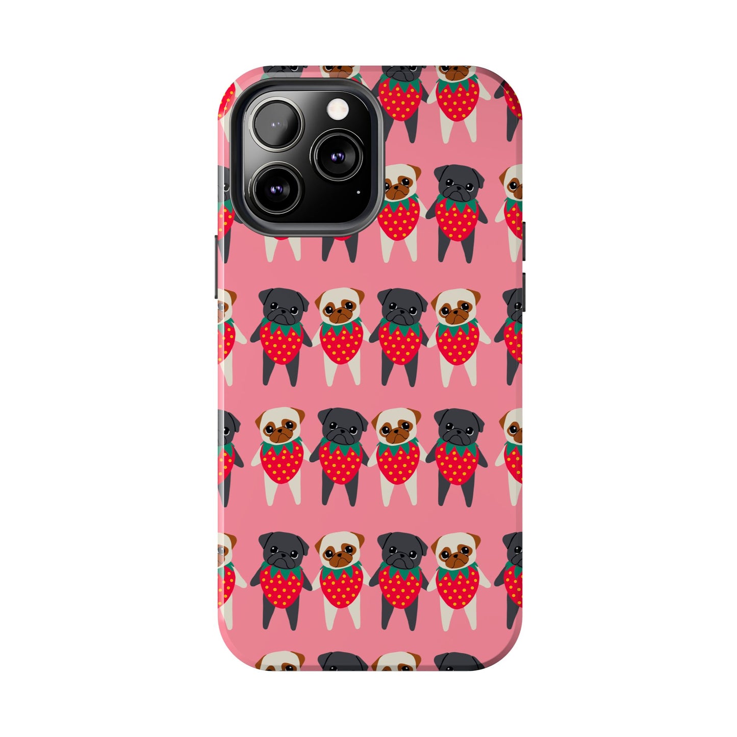 Cute Pug Strawberry Tough Phone Case - Fun & Protective Accessory