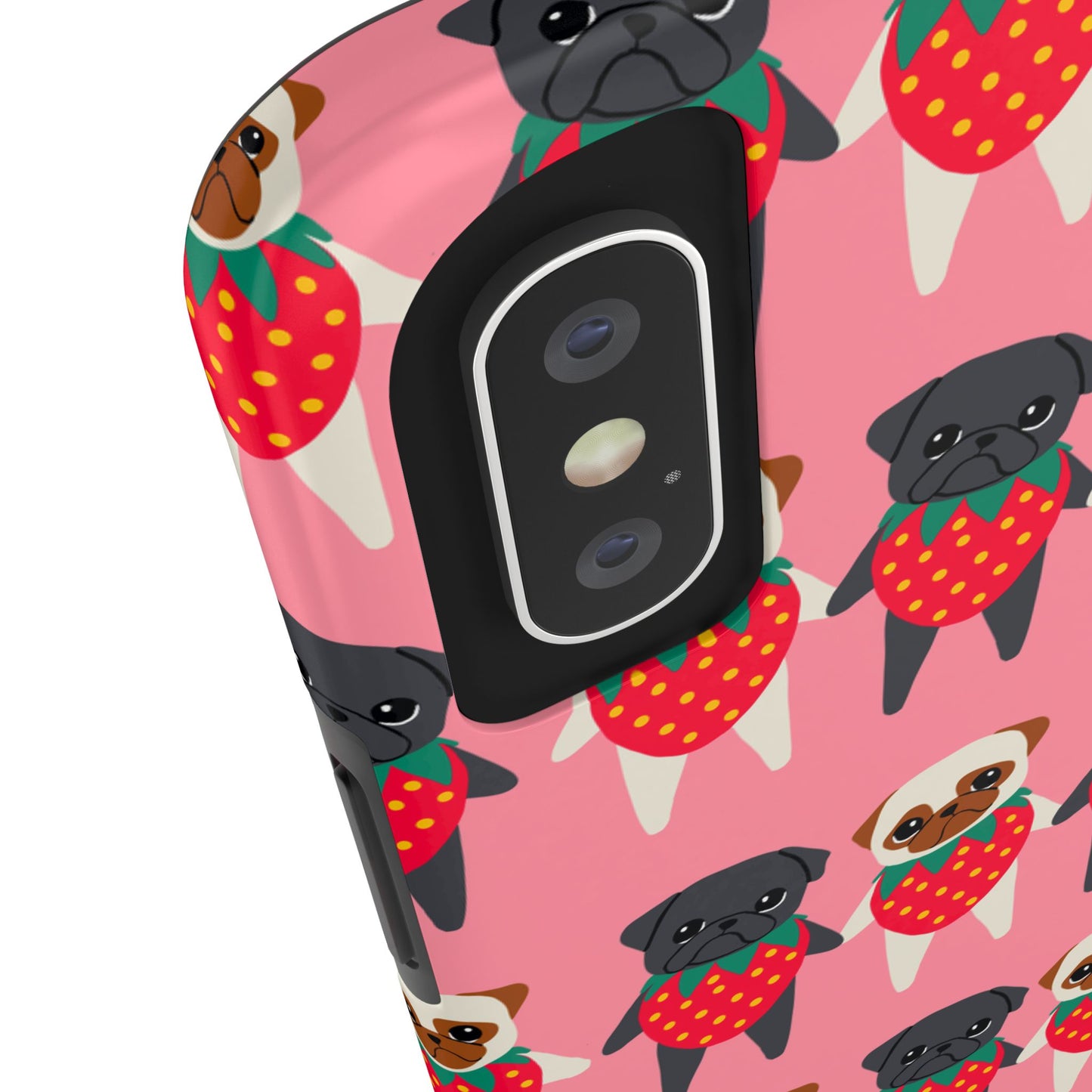 Cute Pug Strawberry Tough Phone Case - Fun & Protective Accessory