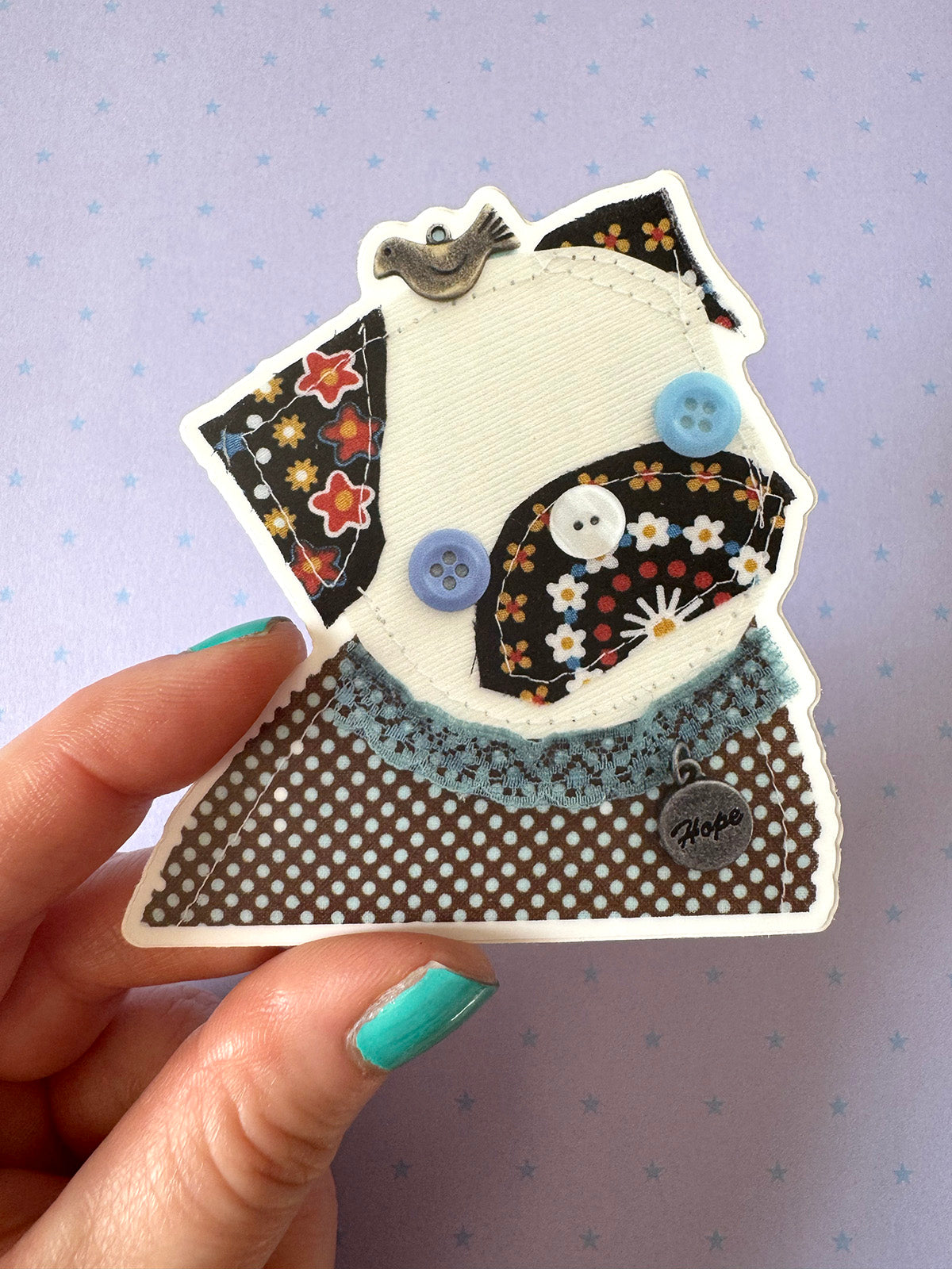 Patchwork Pug - Pug Vinyl Sticker