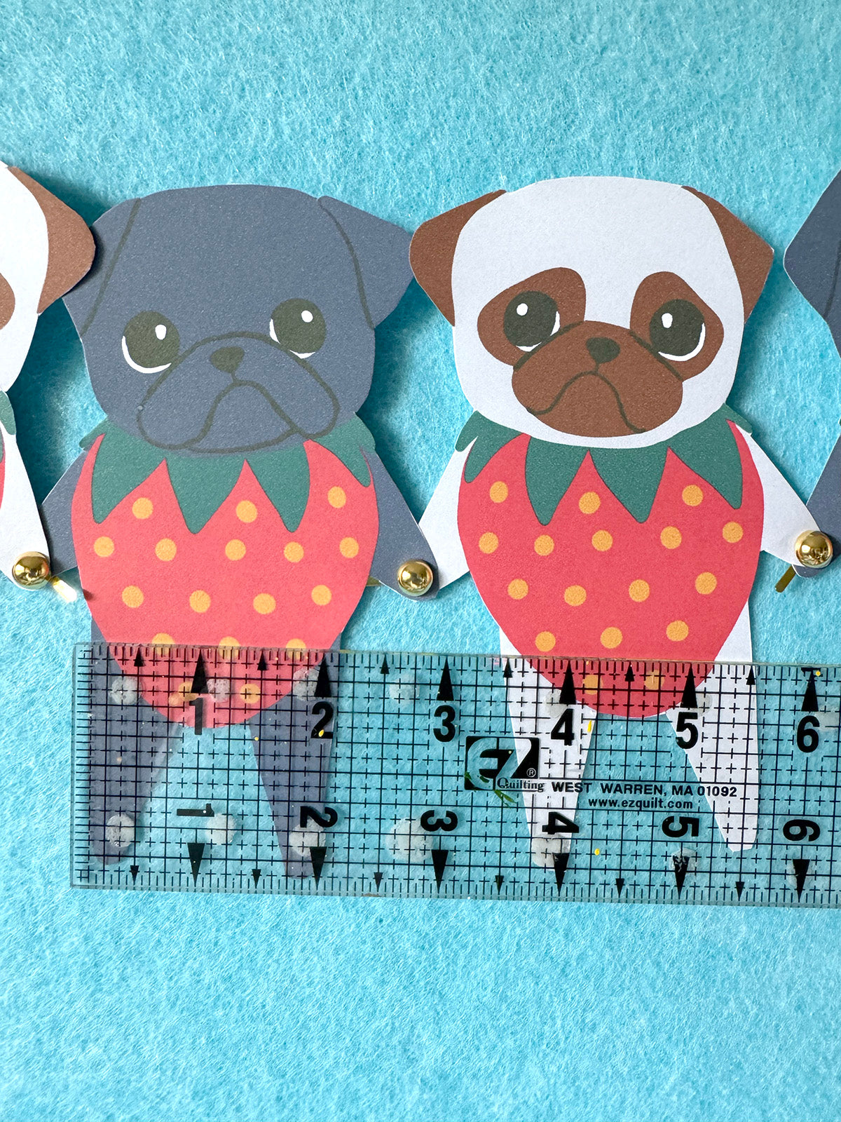 Strawpuggies Garland - Printable Strawberry Pug Garland