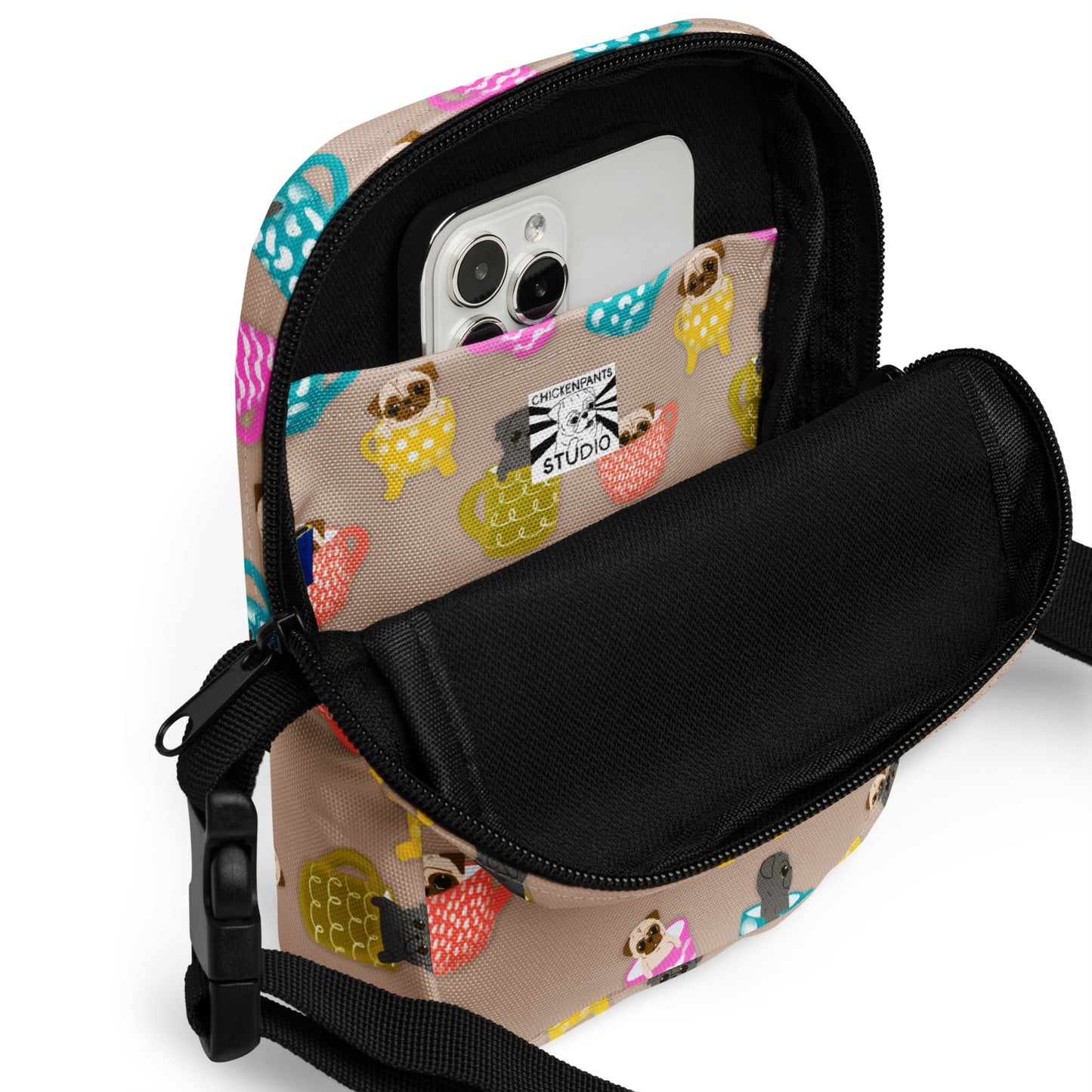 Pugs In Mugs - Utility crossbody bag