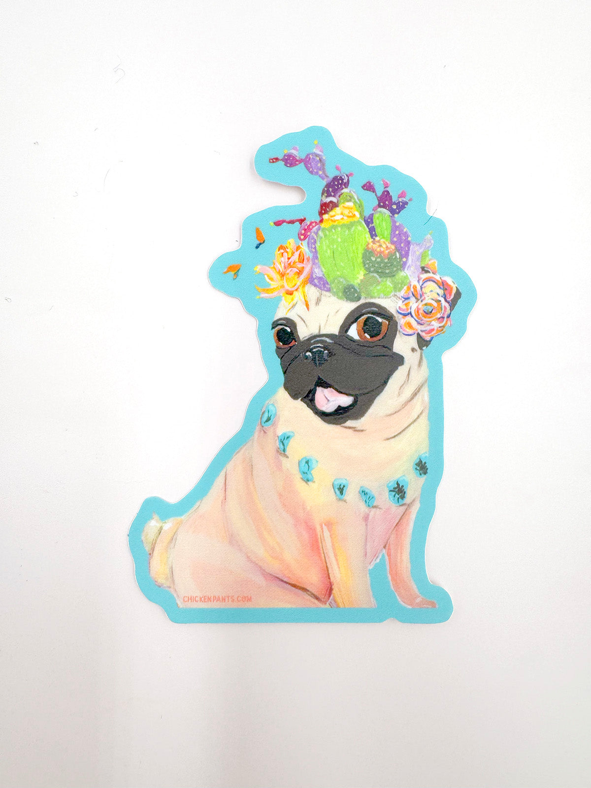 Desert Diva Pug - Large Pug Vinyl Sticker