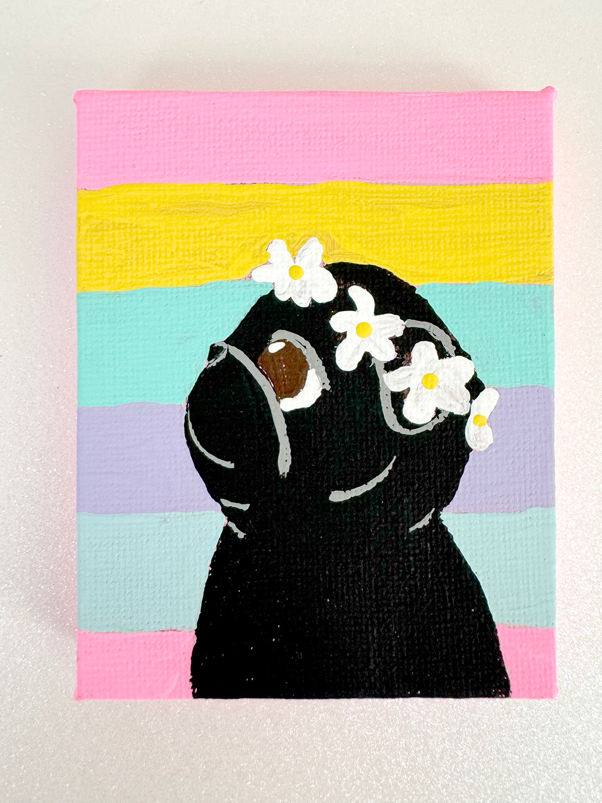 Flower Crown - Black Pug - 2025 Miniature Painting Collection - 19/50