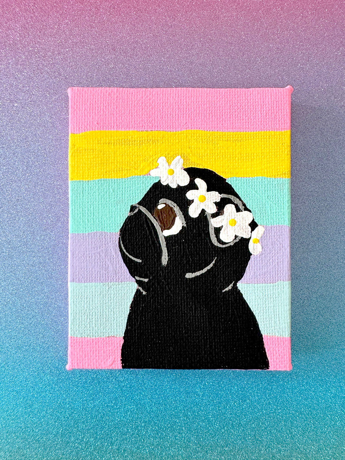 Flower Crown - Black Pug - 2025 Miniature Painting Collection - 19/50