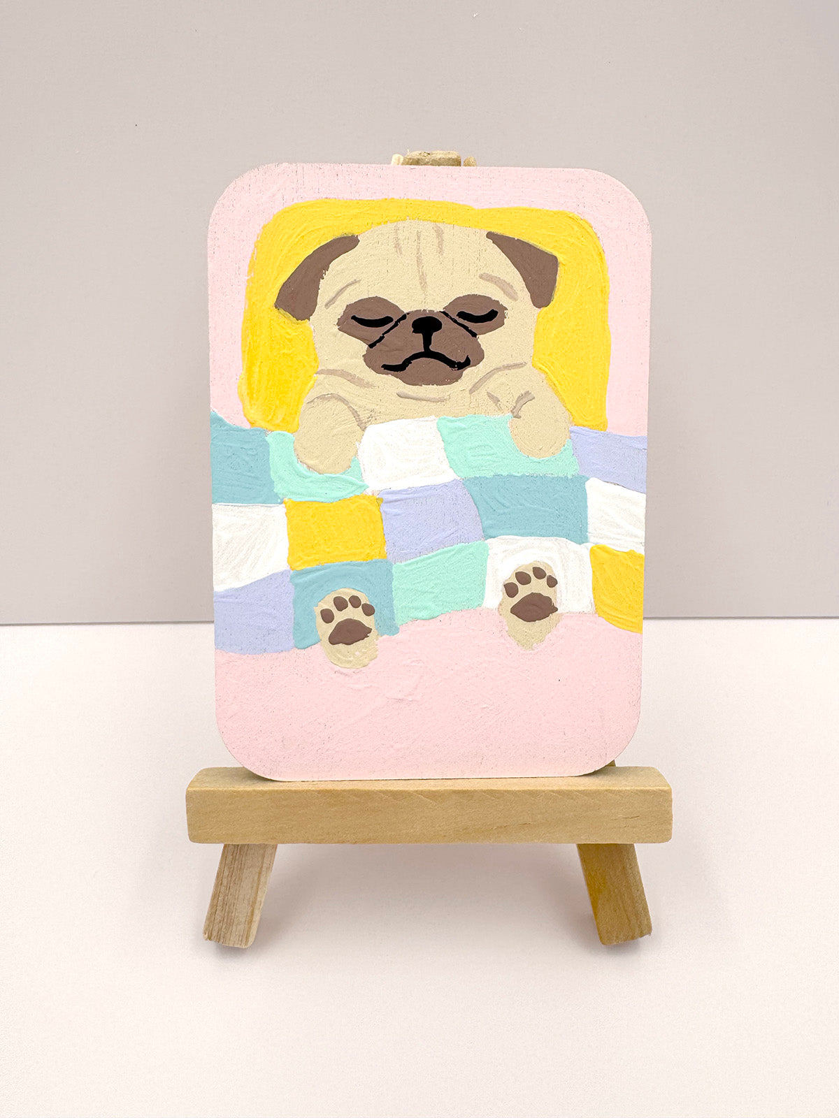 Sleeping In - Original Pug Painting - 100 Paintings Unleashed no. 43