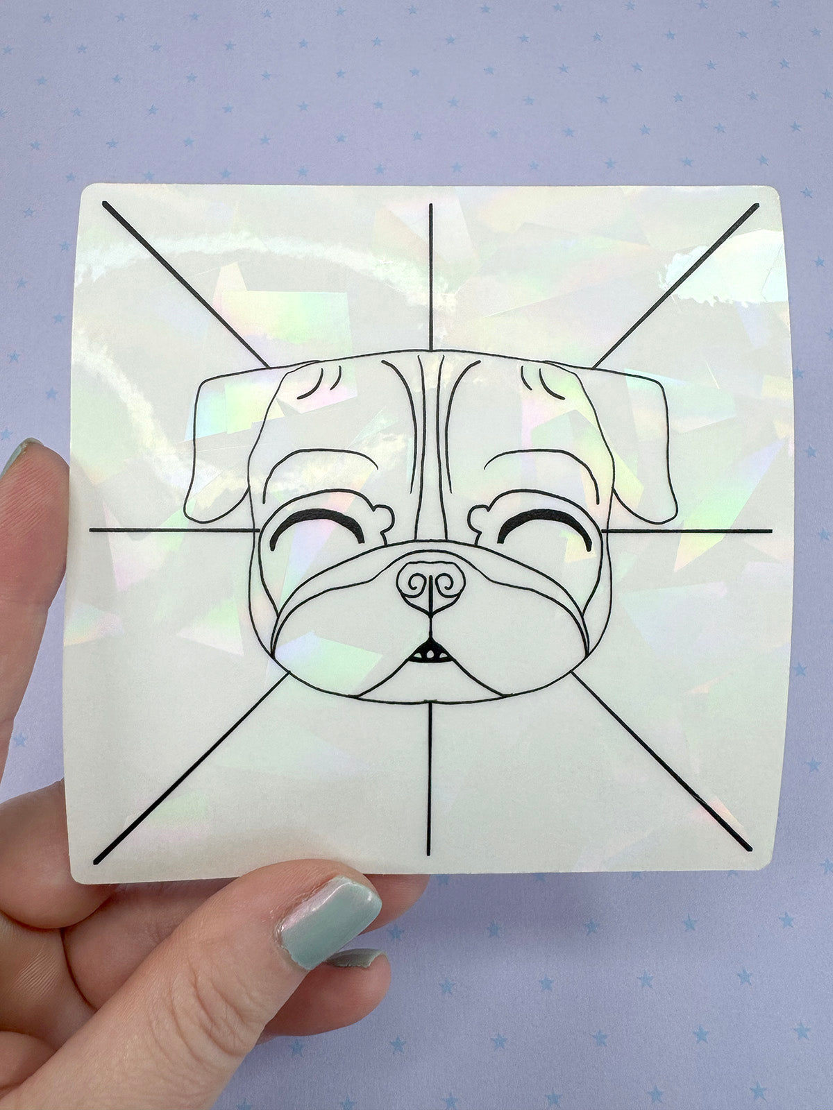 Pug Suncatcher Sticker