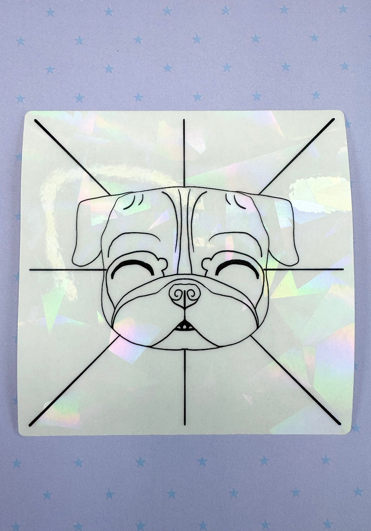 Pug Suncatcher Sticker