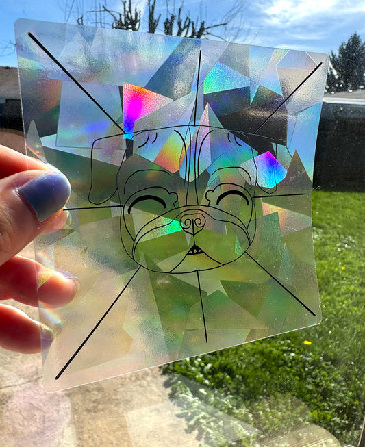 Pug Suncatcher Sticker