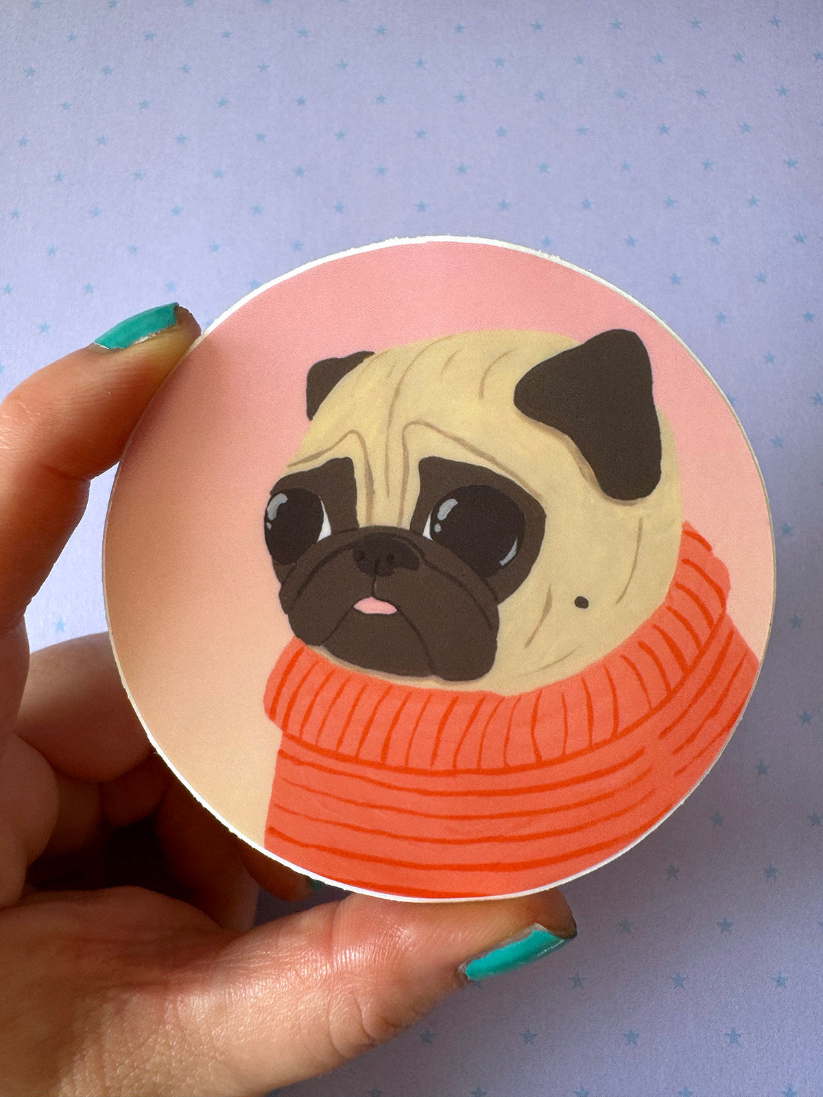Sweater Pug - Pug Vinyl Sticker