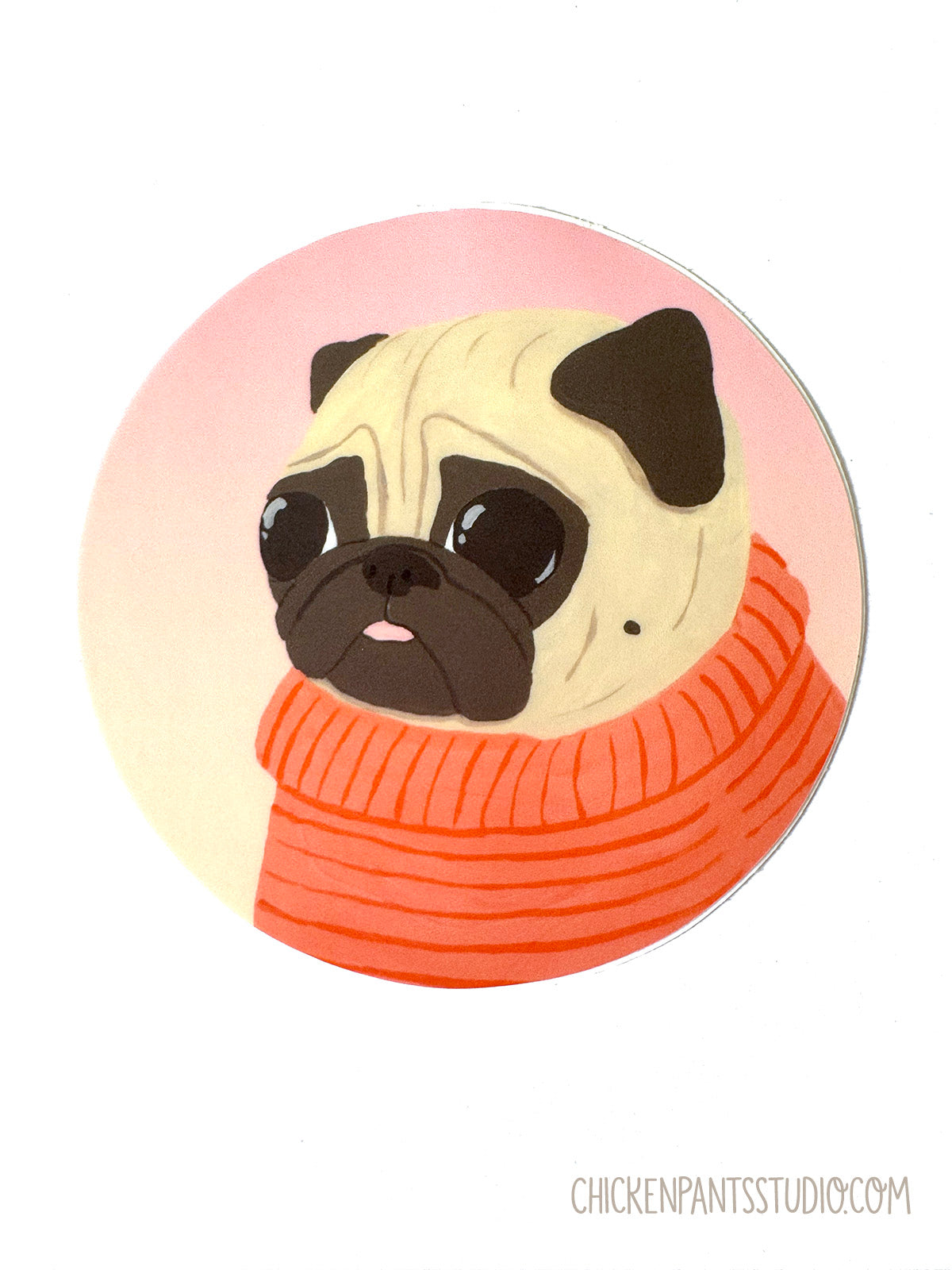 Sweater Pug - Pug Vinyl Sticker