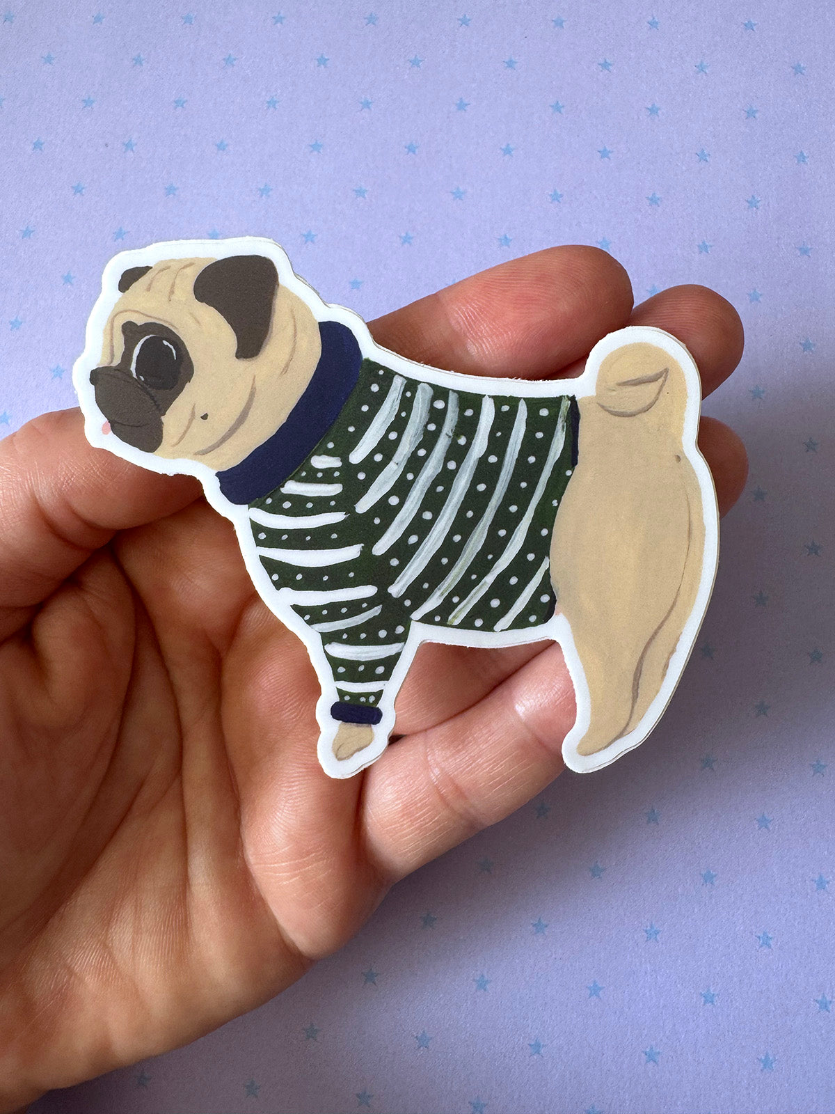 Sweater Weather Pug - Pug Vinyl Sticker