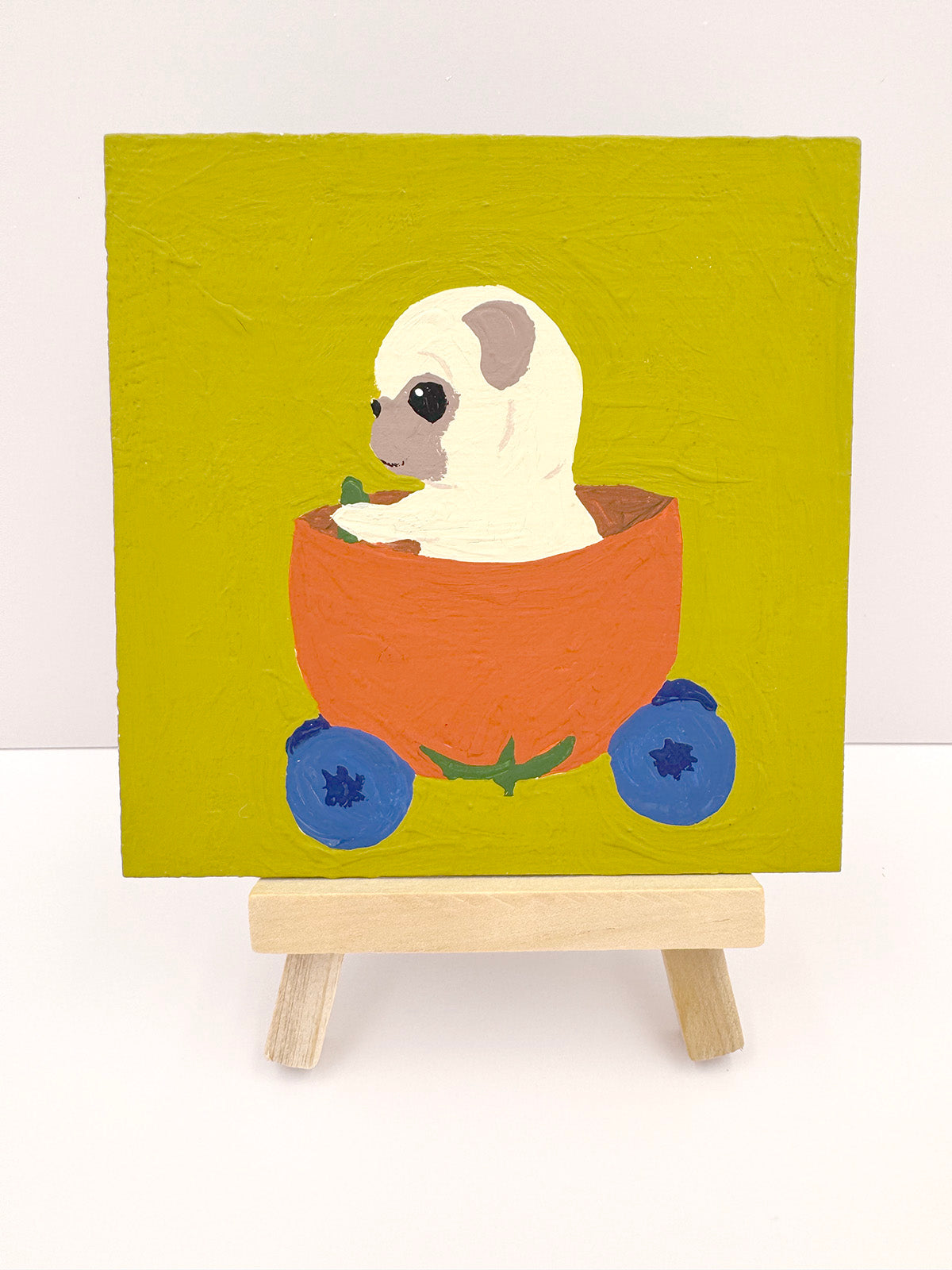 Tomato Car - Original Pug Painting - 100 Paintings Unleashed no. 58