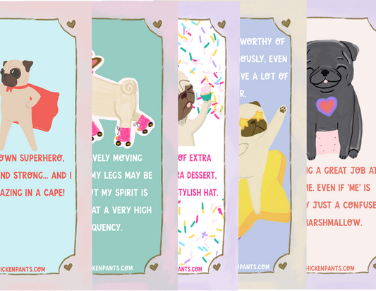 🐾 Free Pug Affirmation Cards: Download Your "Paws-itivity" Phone Wallpapers!