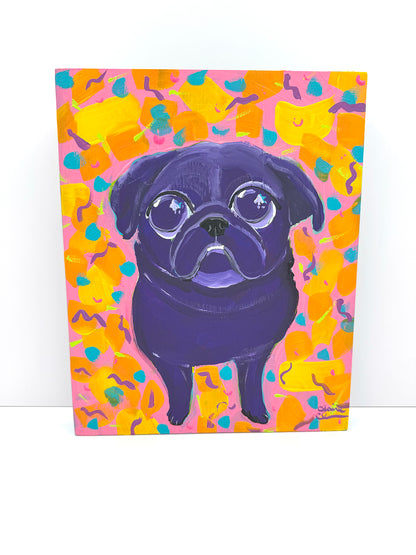 Ode To Lisa - Original Pug Painting - 100 Paintings Unleashed no. 19