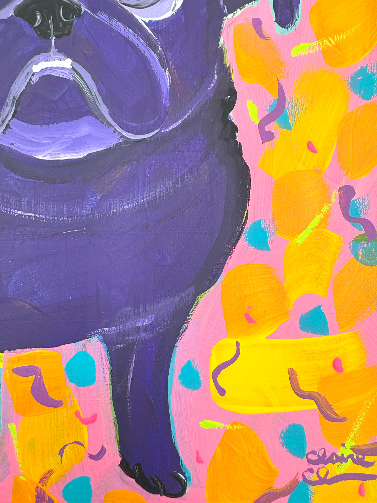 Ode To Lisa - Original Pug Painting - 100 Paintings Unleashed no. 19