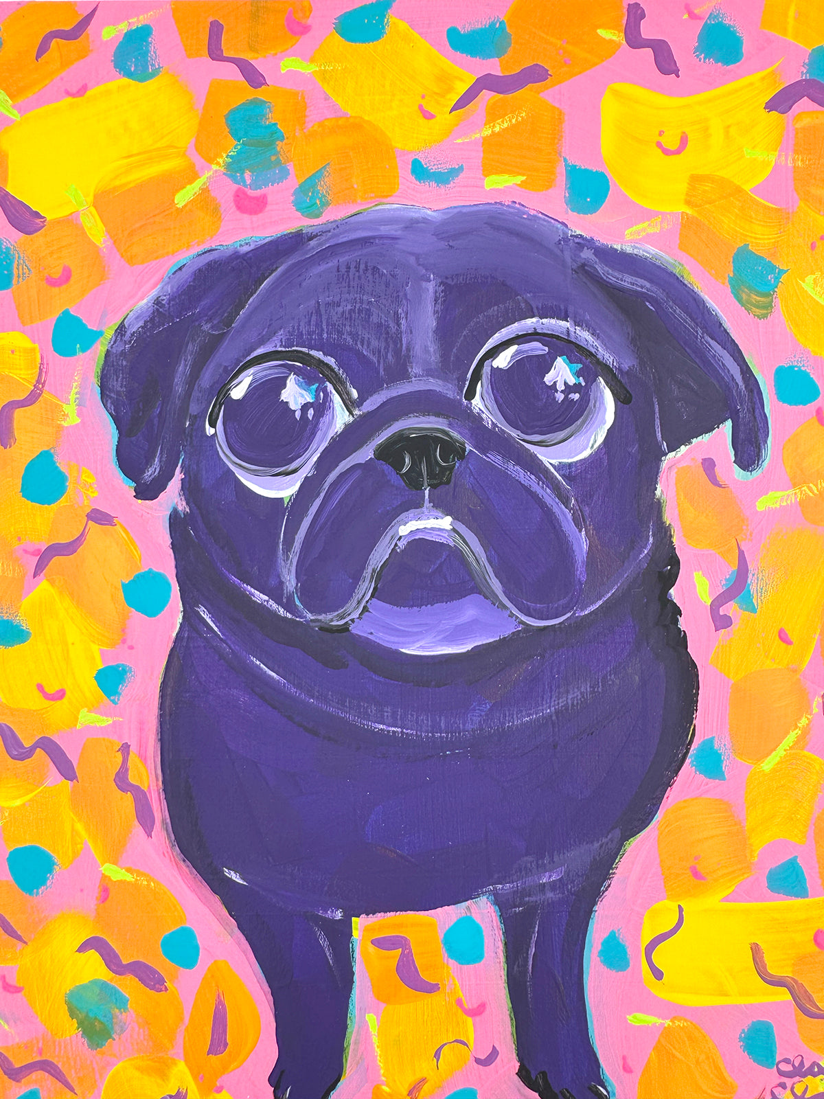 Ode To Lisa - Original Pug Painting - 100 Paintings Unleashed no. 19