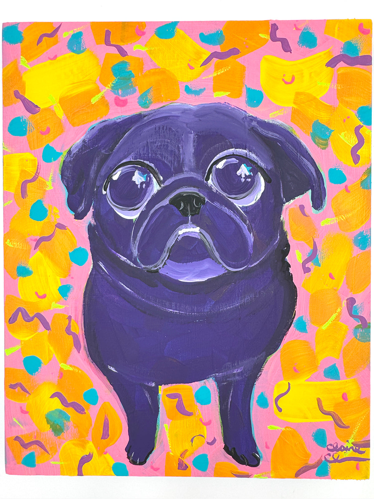Ode To Lisa - Original Pug Painting - 100 Paintings Unleashed no. 19
