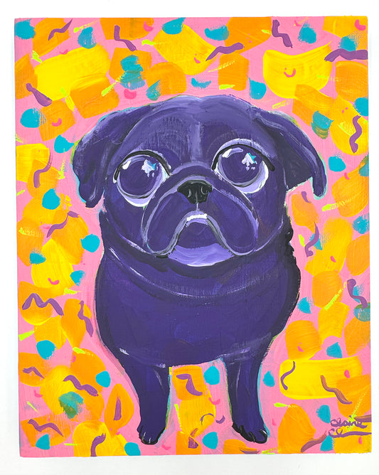 Ode To Lisa - Original Pug Painting - 100 Paintings Unleashed no. 19