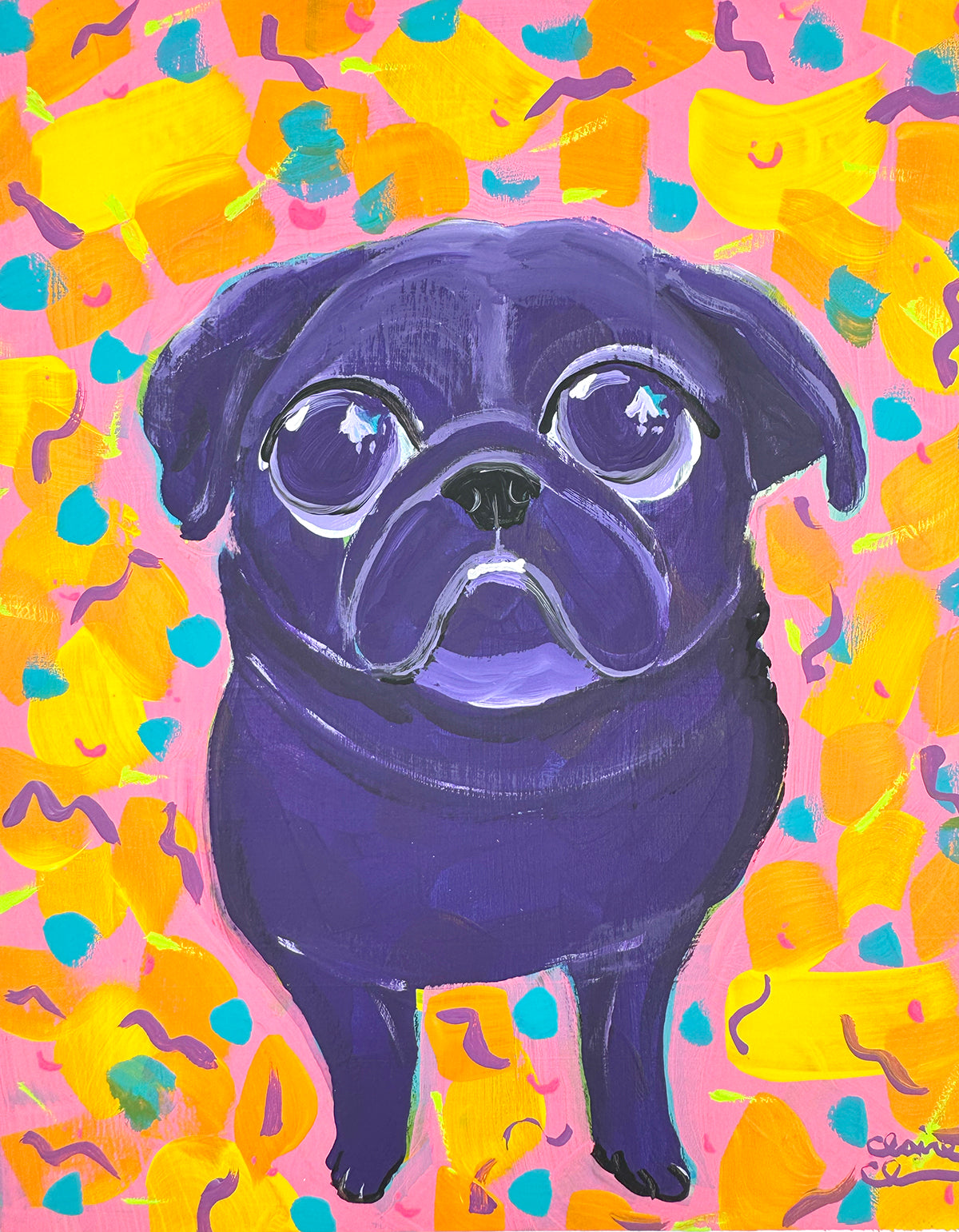 Ode To Lisa - Original Pug Painting - 100 Paintings Unleashed no. 19