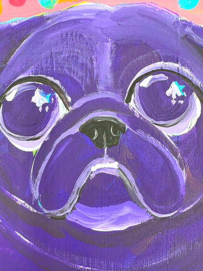 Ode To Lisa - Original Pug Painting - 100 Paintings Unleashed no. 19