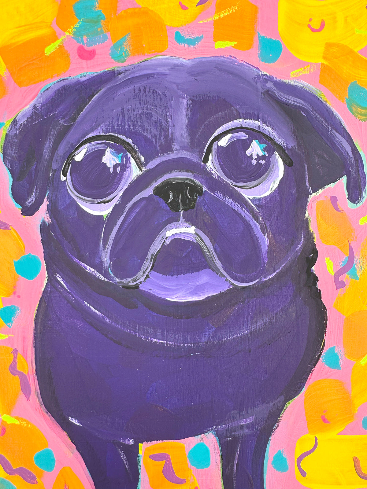 Ode To Lisa - Original Pug Painting - 100 Paintings Unleashed no. 19