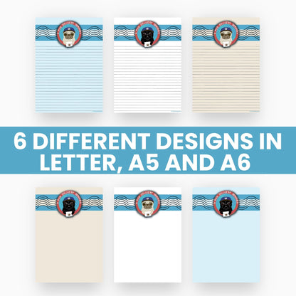 Pug Delivery Service Stationery Kit -  Printable Instant Download