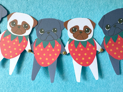 Strawpuggies Garland - Printable Strawberry Pug Garland