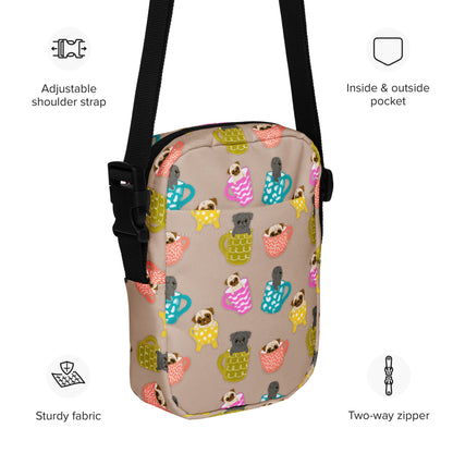 Pugs In Mugs - Utility crossbody bag