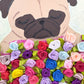 Bed of Roses - Original Pug Painting - 100 Paintings Unleashed no. 14