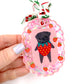 Pug Bag Charm - Strawberry Pug - Black Pug