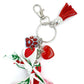 Pug Bag Charm - Strawberry Pug - Black Pug