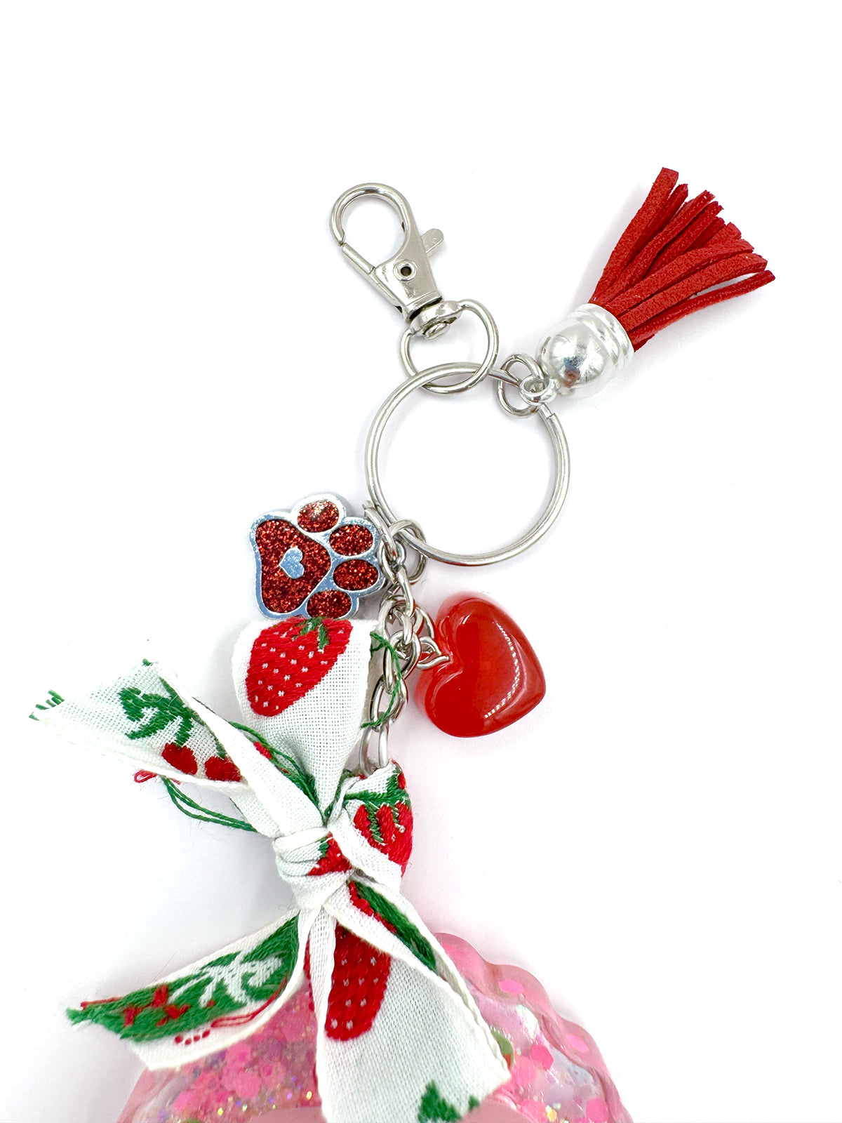 Pug Bag Charm - Strawberry Pug - Black Pug